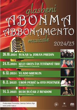 Glasbeni abonma za odrasle - prvi koncert bo 26. oktobra, zadnji 14. marca 2025.
